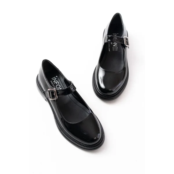 YSN-4444 Siyah Rugan Günlük Bayan Ayakkabı