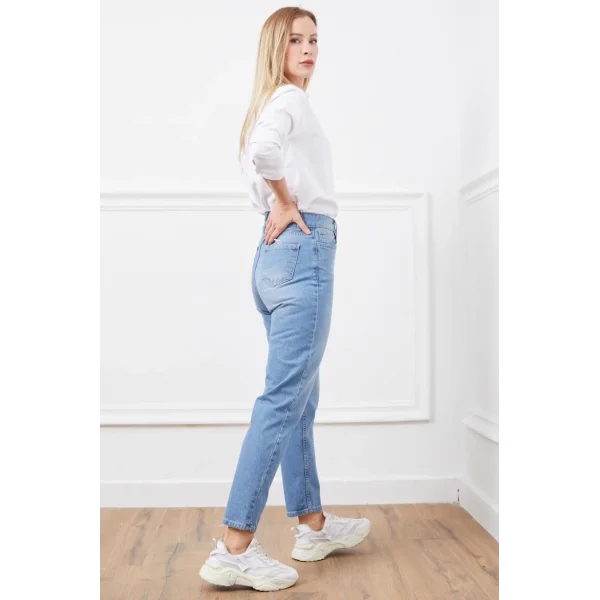 Yüksek bel mom jean pantolon