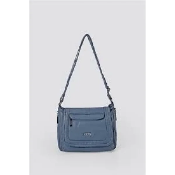 Ziwen Mavi Cilt Omuz Çantası