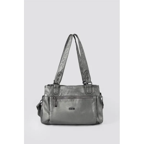 Zuwer Gri Cilt Omuz Çantası