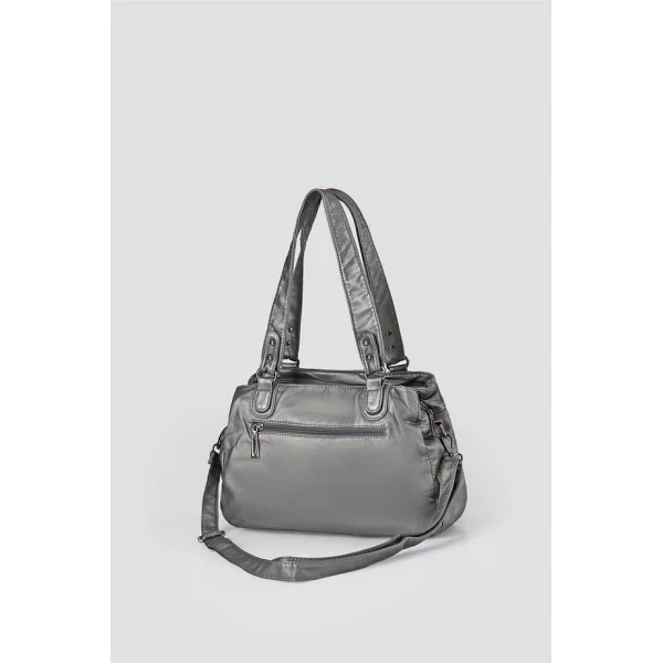 Zuwer Gri Cilt Omuz Çantası