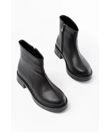 02-3033 Siyah Fermuarlı Günlük Kadın Bot
