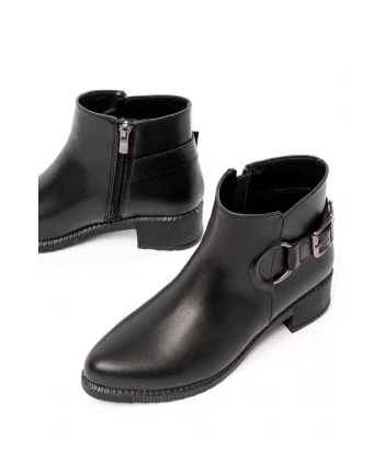 270-3030 Siyah Toka Aksesuarlı Fermuarlı Günlük Kadın Bot