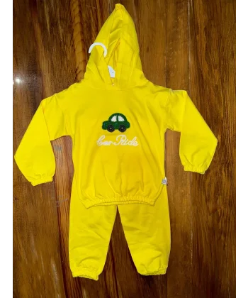 6-24 aylık araba baskılı takım sarı