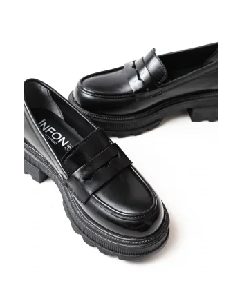 746-759 Siyah Rugan Günlük Yüksek Tabanlı Loafer Ayakkabı