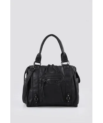 Abga Siyah Cilt Omuz Çantası