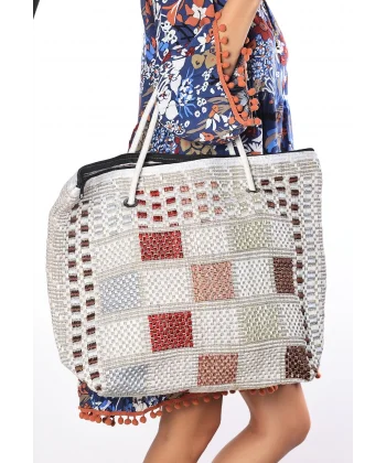 Ajda Renkli Plaj Çantası