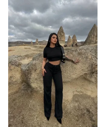 Bol paça pantolonlu alt üst takım