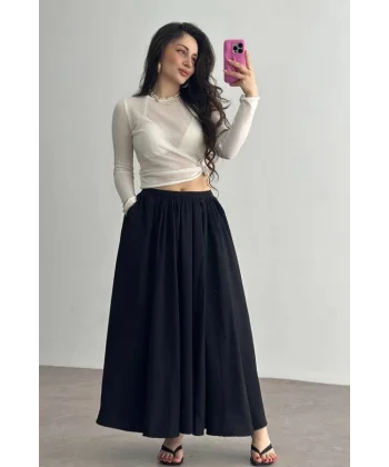 Cepli keten etek siyah kz24