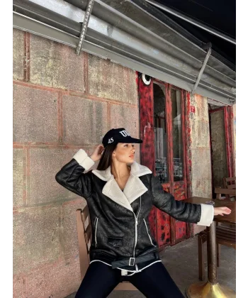 CHANEL DERİ SÜET KRAŞLI İÇİ PELUŞLU KAPLAMA KABAN