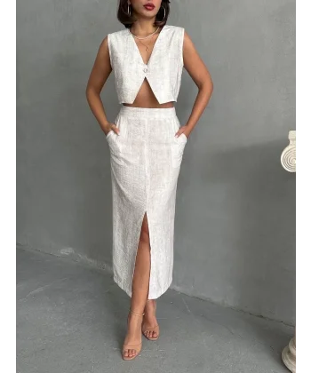 Çilek takım etek yelek