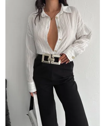 Çizgili oversize gömlek