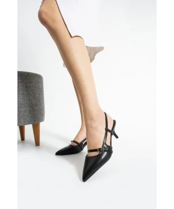 Darina Siyah Cilt Topuklu Ayakkabı