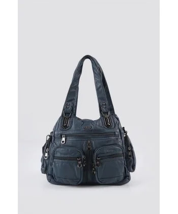 Diwer Mavi Cilt Omuz Çantası