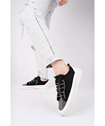 Enber Siyah Kot Bağcıklı Spor Ayakkabı