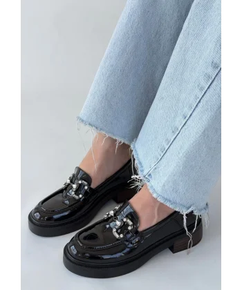 Ertin Siyah Rugan Oxford Ayakkabı