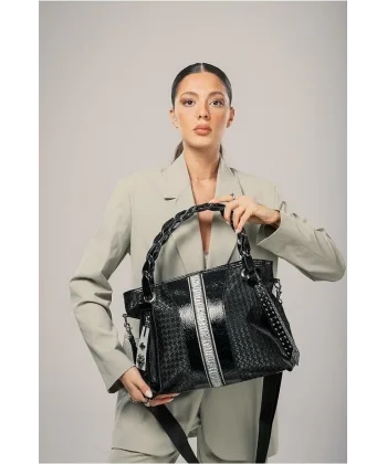 Jaxe Siyah Cilt Omuz Çantası