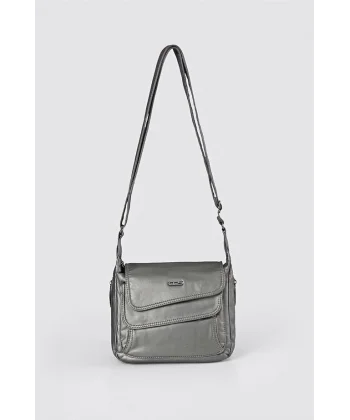 Jelli Gri Cilt Omuz Çantası
