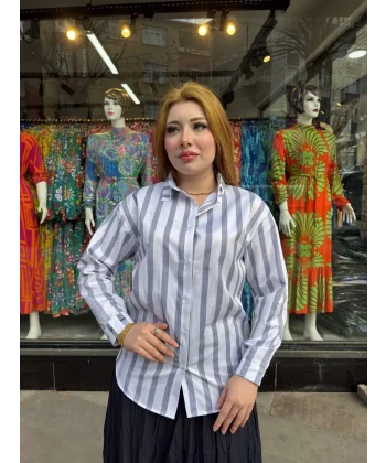 Kalın çizgili gömlek