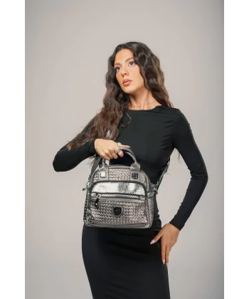 Karen Gri Cilt Omuz Çantası