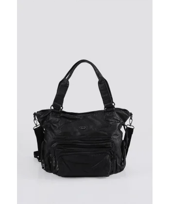 Katti Siyah Cilt Omuz Çantası