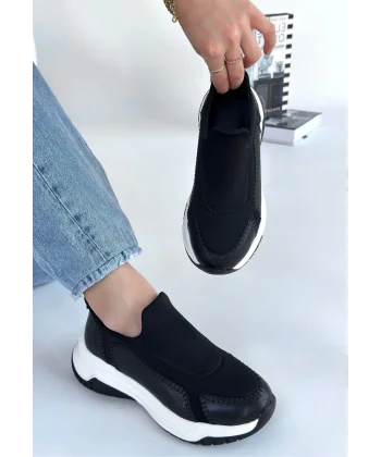 Kendy Siyah Cilt Spor Ayakkabı