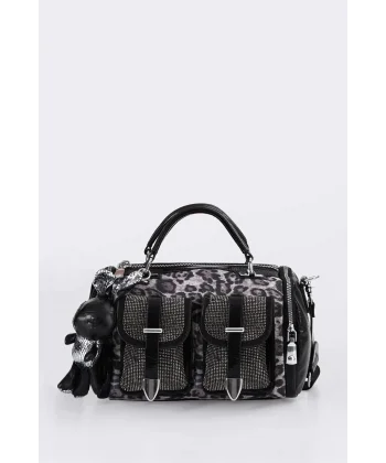 Kiwer Siyah Cilt Omuz Çantası