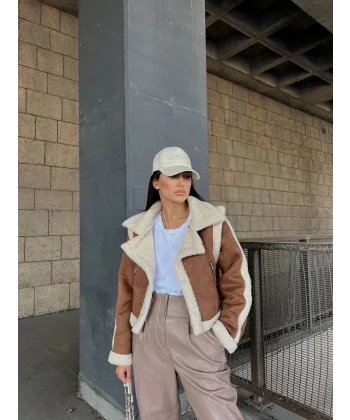 KUZU YUMOŞ KAPLAMA TAK ÇIKAR KOL CROP NUBUK KABAN