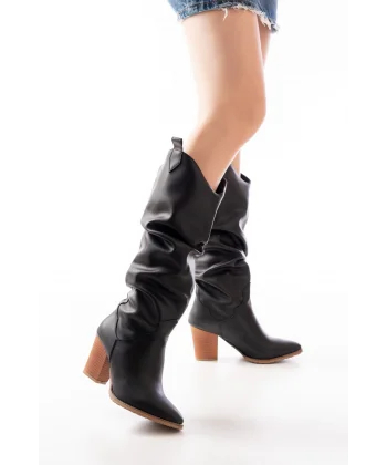 LS-1884 Siyah Günlük Kadın Çizme