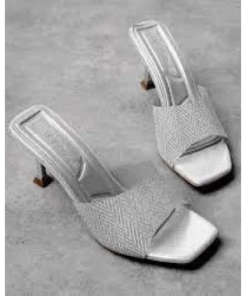 Luart Platin Simli Topuklu Terlik