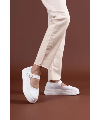Lunni Beyaz Keten Spor Ayakkabı
