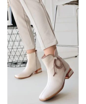 Melina Bej Cilt Topuklu Bot