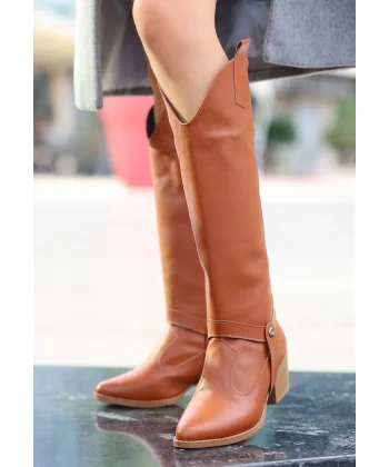 Milla Taba Cilt Tak Çıkar Topuklu Bot Ve Çizme