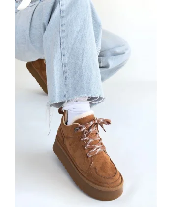 Muden Taba Süet Bağcıklı Bot