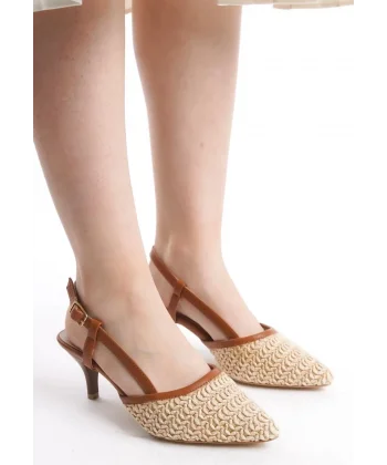 Natti Taba Cilt Topuklu Ayakkabı