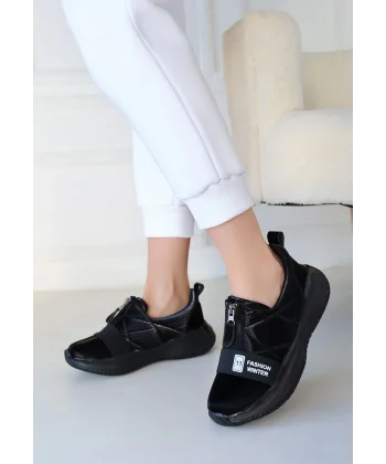 Nikeo Siyah Paraşüt Siyah Tabanlı Spor Ayakkabı