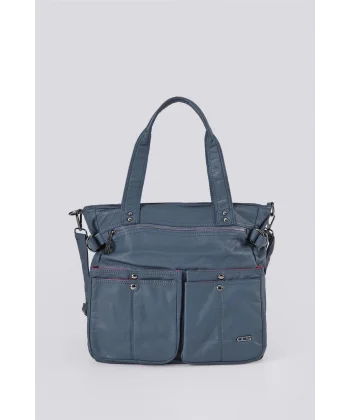 Opey Mavi Cilt Omuz Çantası