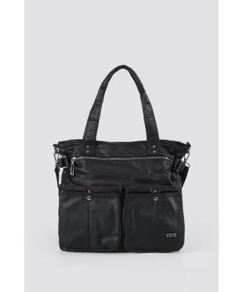 Opey Siyah Cilt Omuz Çantası