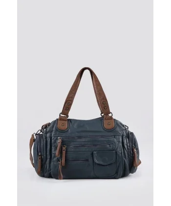 Orten Mavi Cilt Omuz Çantası