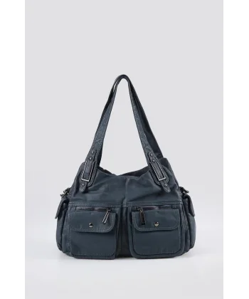 Oten Mavi Cilt Omuz Çantası