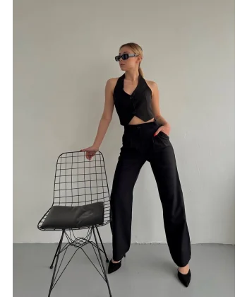 Palazzo pantolon siyah s23211