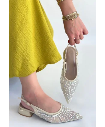 Piga Ten Cilt Tüllü Topuklu Ayakkabı