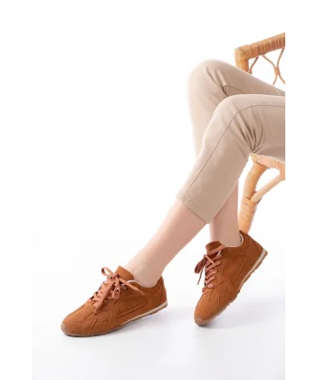 RS-01 Taba Süet İnce Taban Günlük Spor Ayakkabı