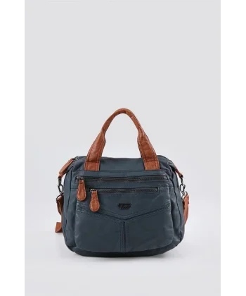 Sevva Mavi Cilt Omuz Çantası