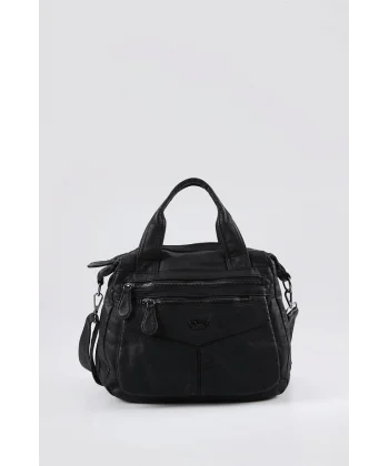 Sevva Siyah Cilt Omuz Çantası