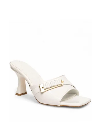 Sief Beyaz Rugan Topuklu Terlik