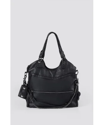 Silla Siyah Cilt Omuz Çantası