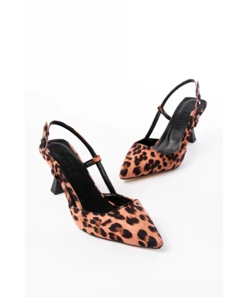 ST-002 Leopar Günlük 7 cm Topuklu Bayan Ayakkabı