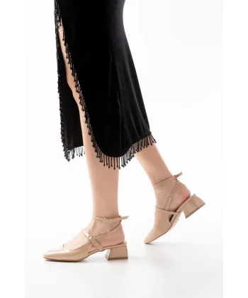 ST-003 Nut Rugan Günlük 4 cm Topuklu Bayan Ayakkabı