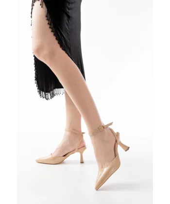 ST-004 Nut Rugan Günlük 7 cm Topuklu Bayan Ayakkabı